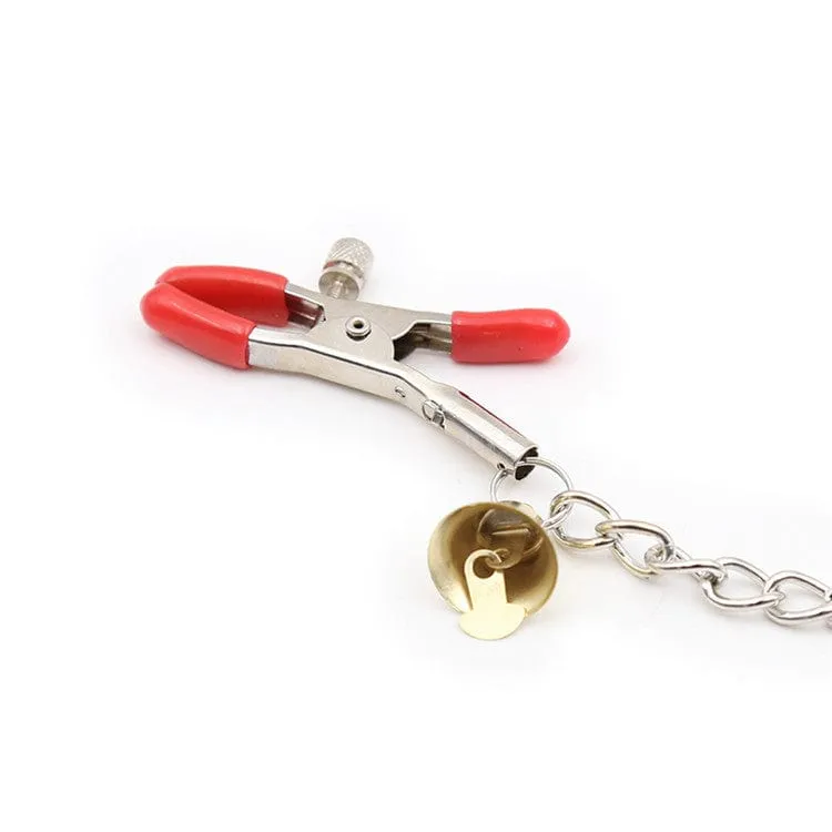 0426M      Triple Belled Nipple and Clit Chained Clamp Set - LAST CHANCE - Final Closeout!