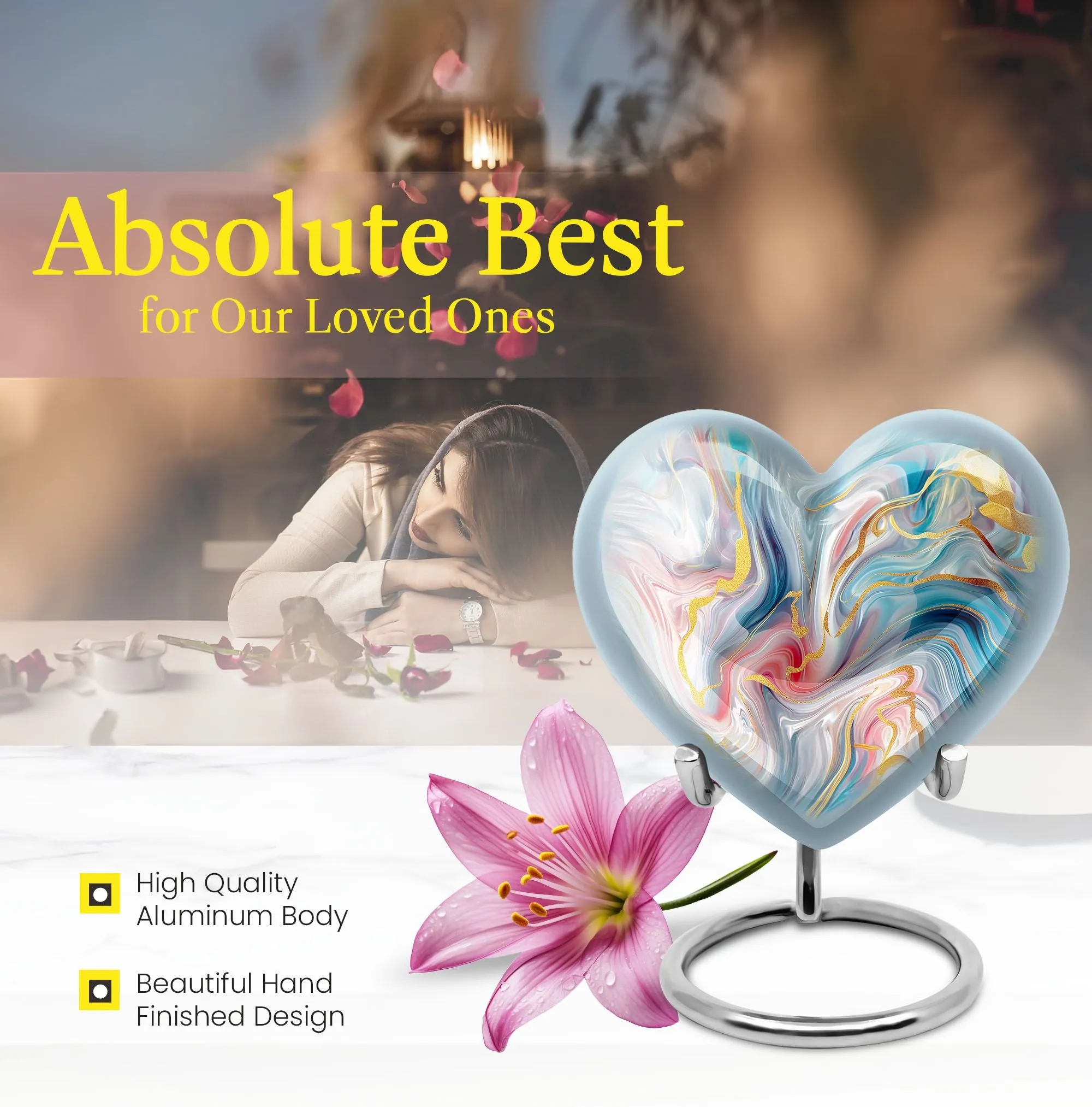 Abstract Heart - Cremation Urn for Adult Human Ashes
