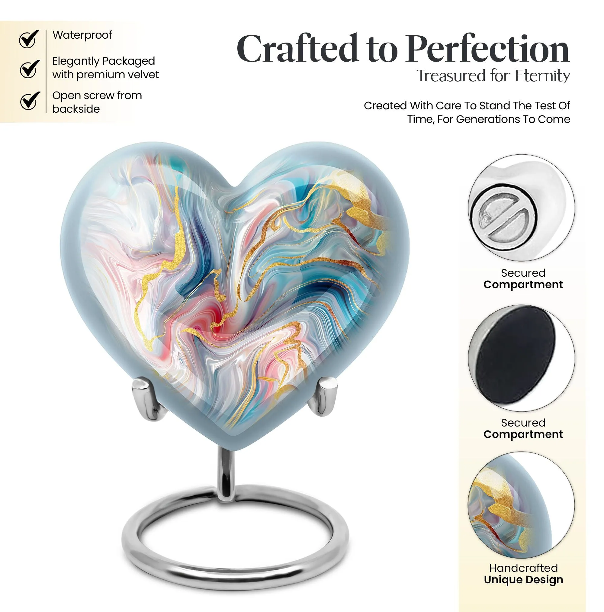 Abstract Heart - Cremation Urn for Adult Human Ashes