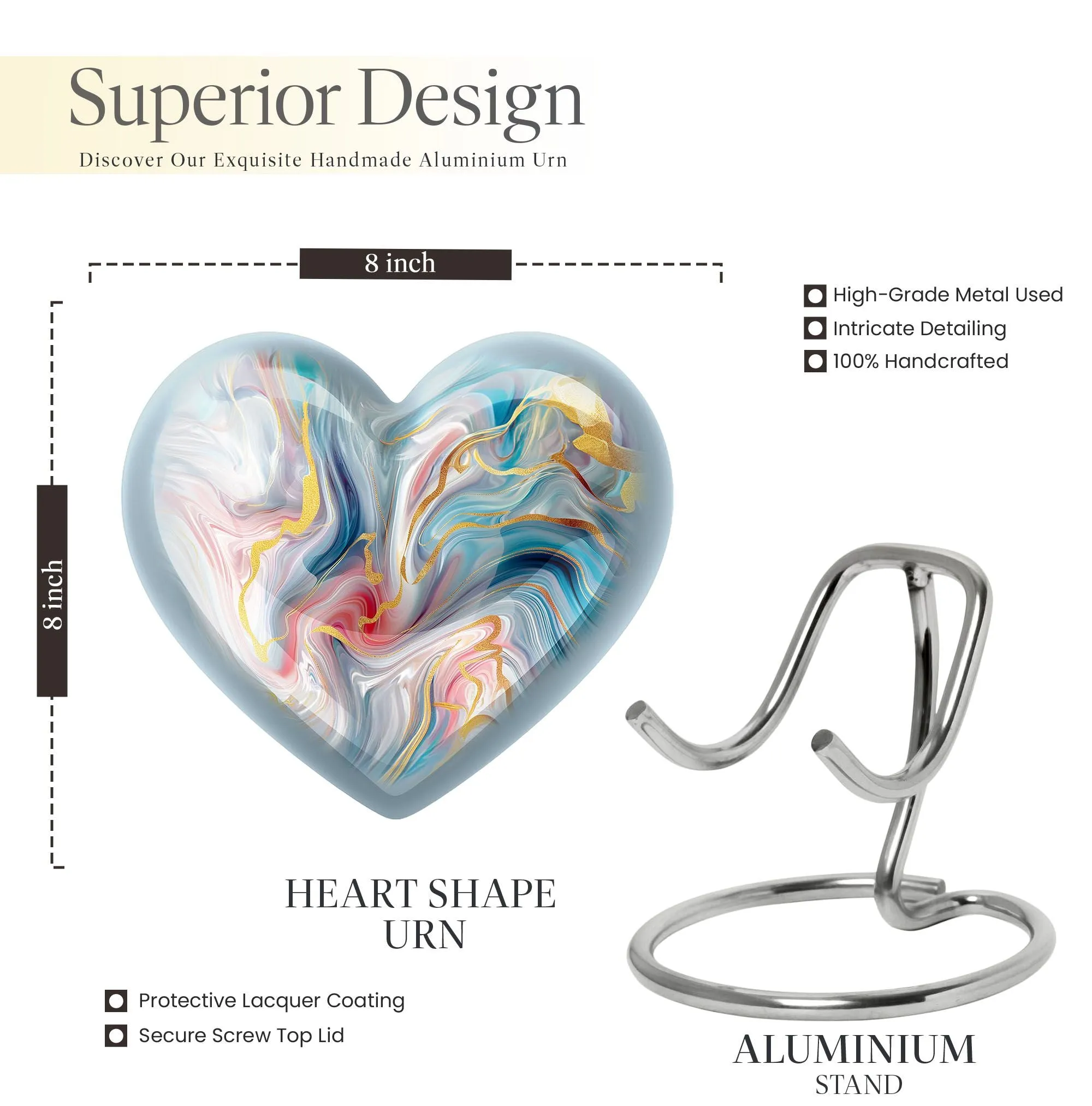 Abstract Heart - Cremation Urn for Adult Human Ashes