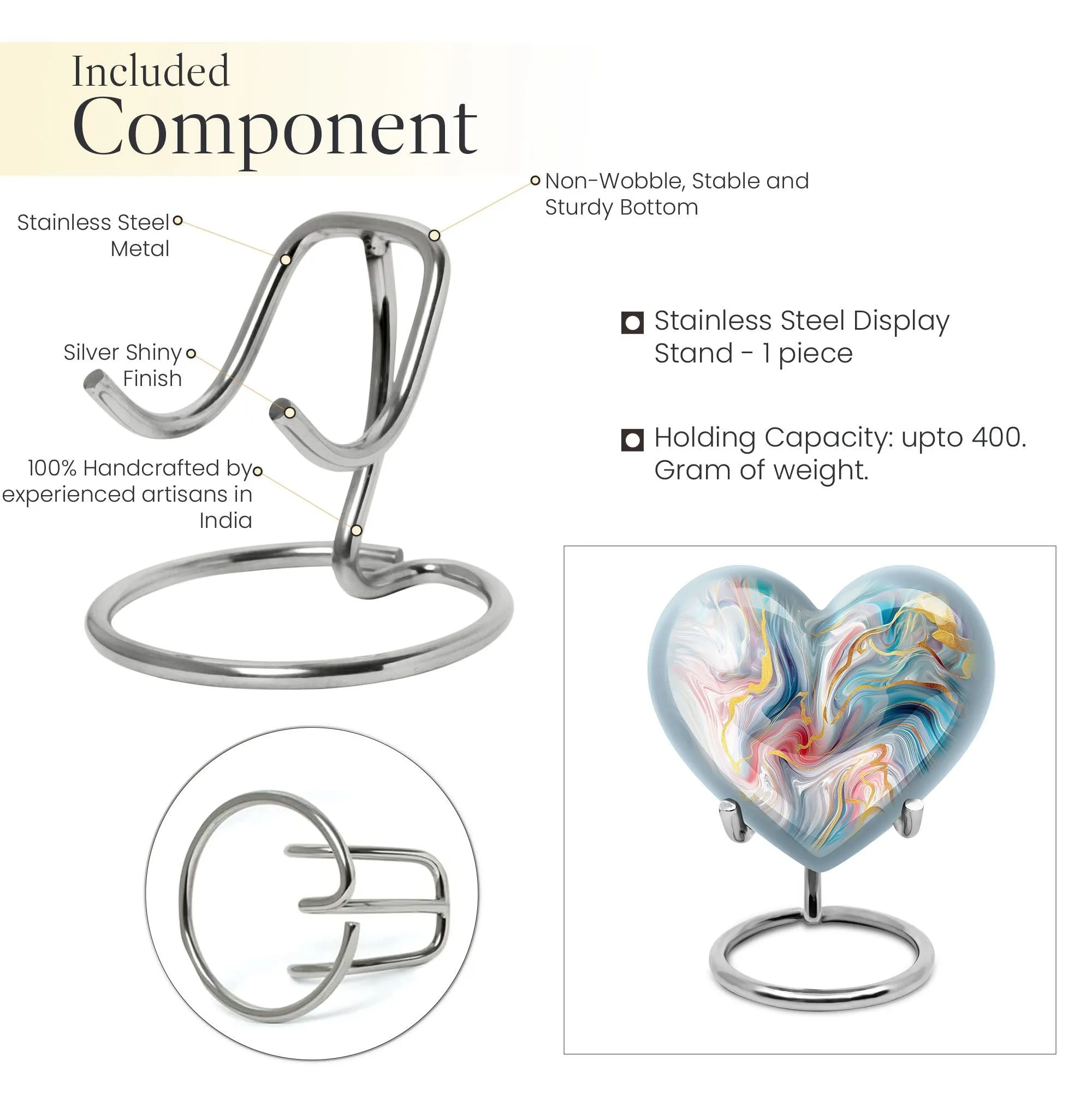 Abstract Heart - Cremation Urn for Adult Human Ashes