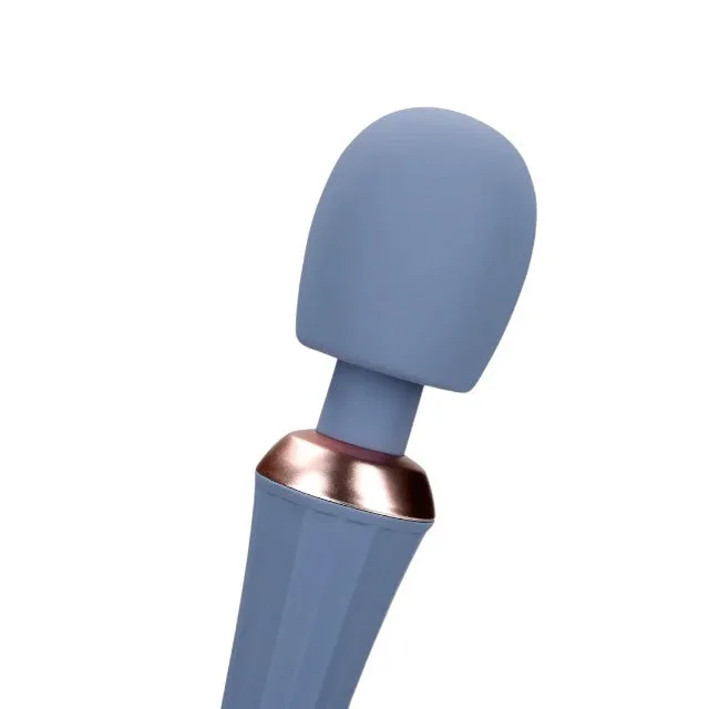 Aparat de masaj LOVELINE Powerful Wand Vibrator with Still Handle. pentru corp și zone intime. 20 funcții de vibrație. albastru