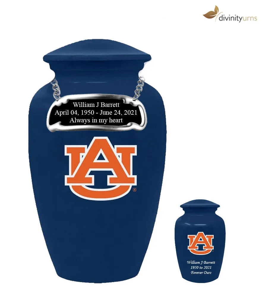 Auburn Tigers Collegiate Football Cremation Urn - Blue
