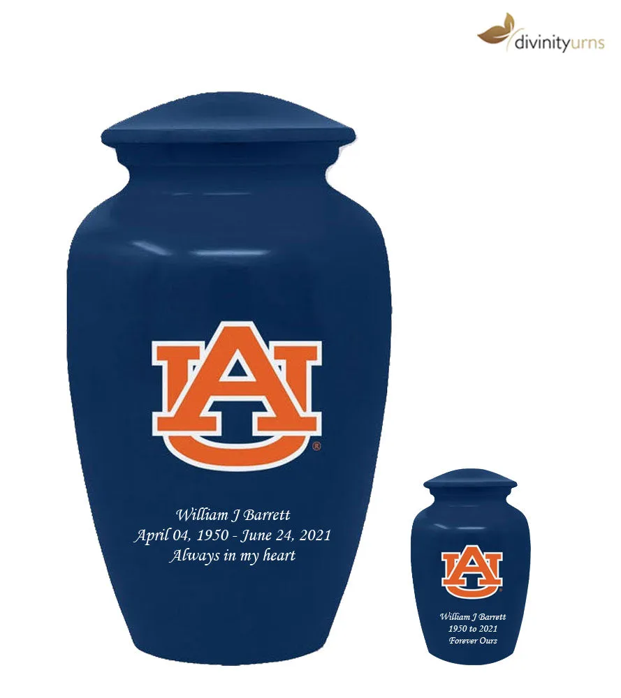 Auburn Tigers Collegiate Football Cremation Urn - Blue