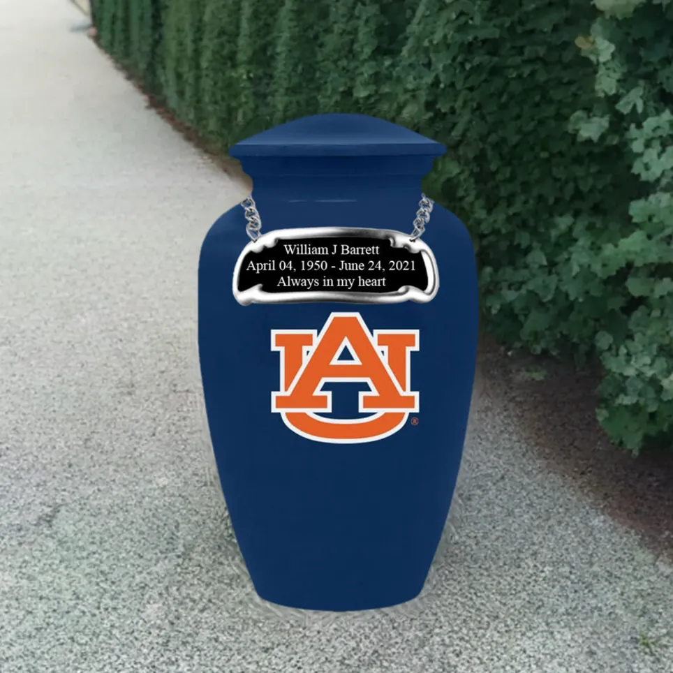Auburn Tigers Collegiate Football Cremation Urn - Blue
