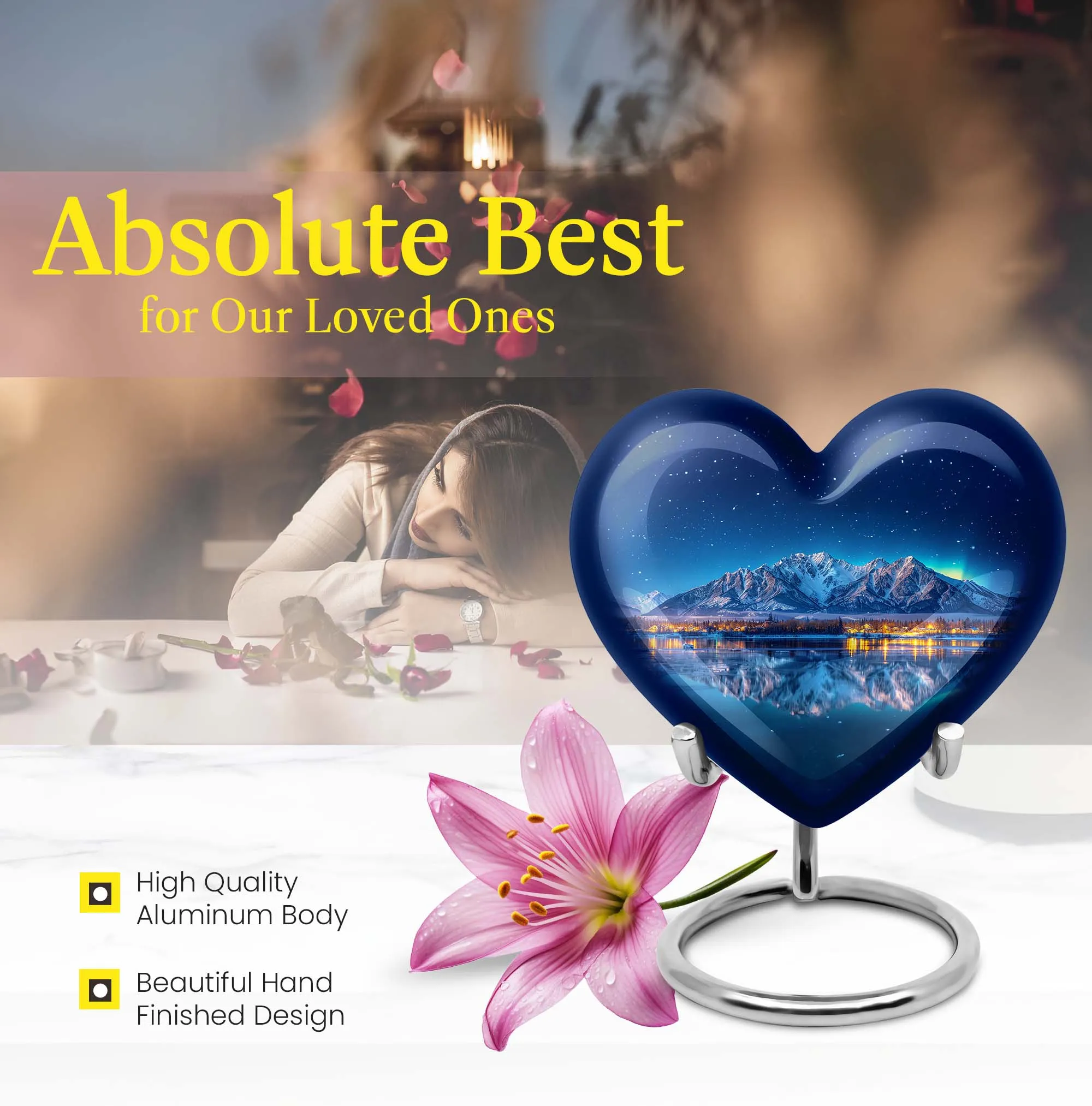 Aurora Borealis Bliss: Miniature Keepsake Urn For Ashes