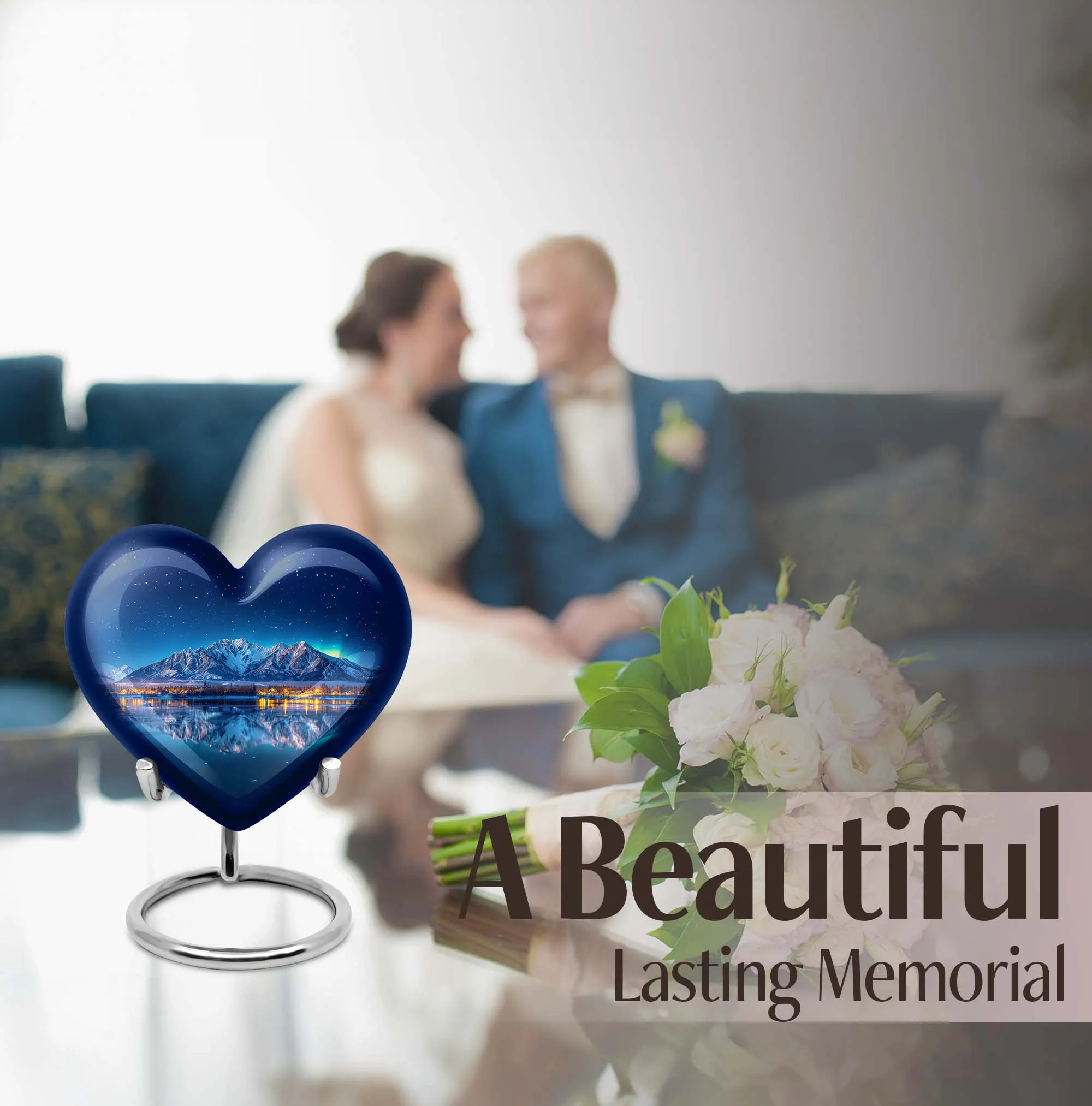 Aurora Borealis Bliss: Miniature Keepsake Urn For Ashes