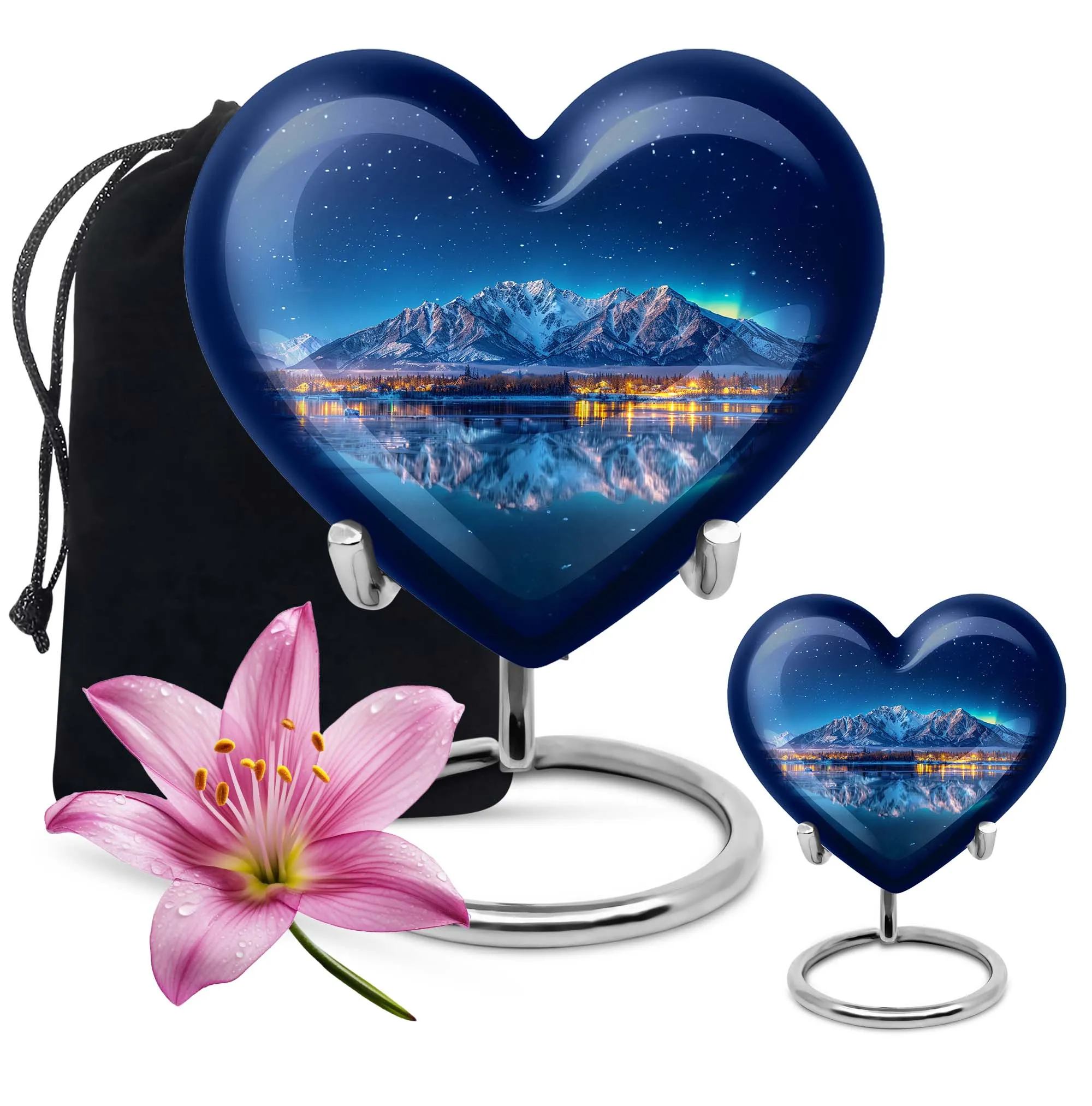 Aurora Borealis Bliss: Miniature Keepsake Urn For Ashes