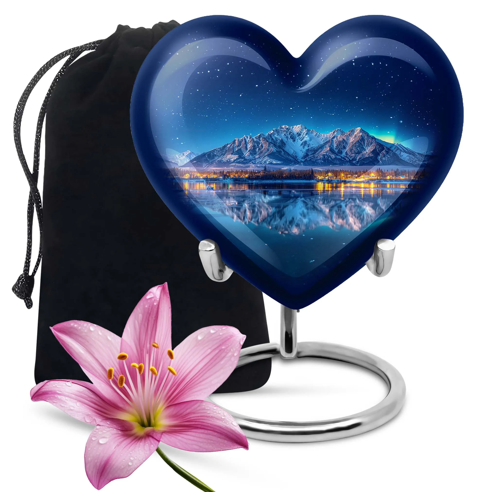 Aurora Borealis Bliss: Miniature Keepsake Urn For Ashes