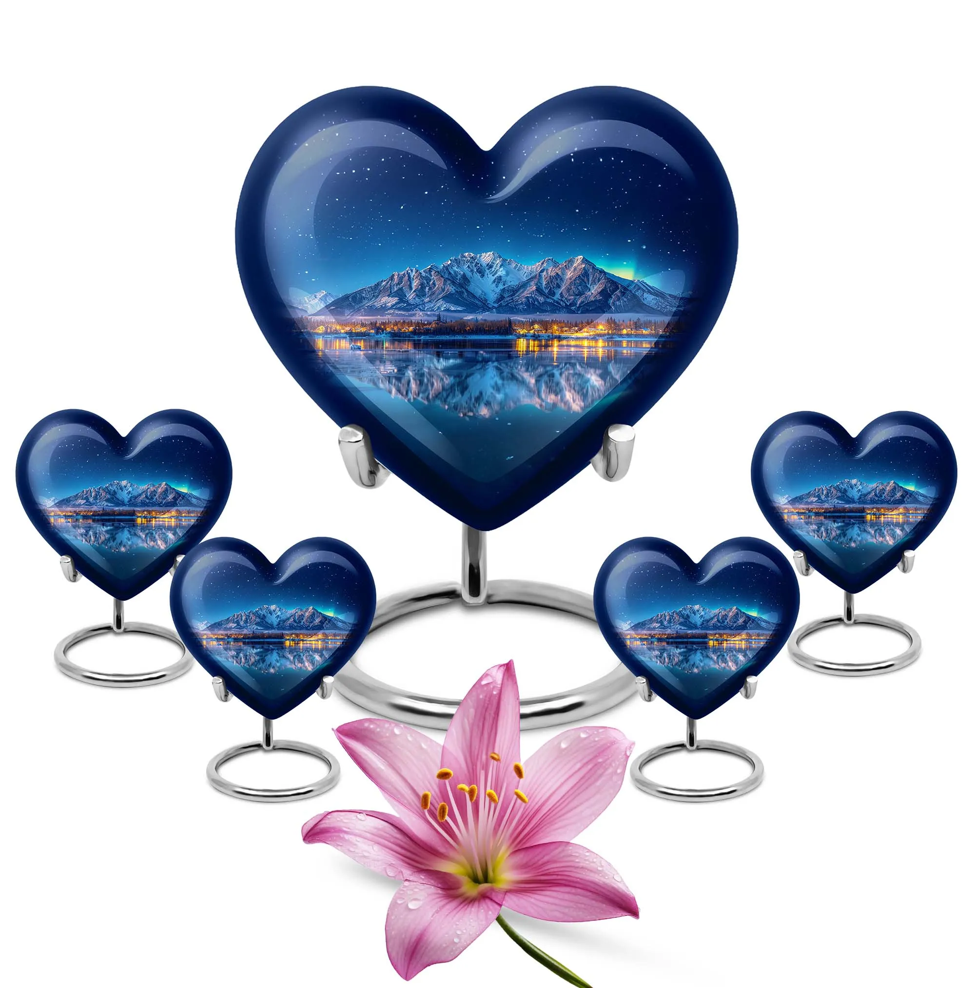 Aurora Borealis Bliss: Miniature Keepsake Urn For Ashes