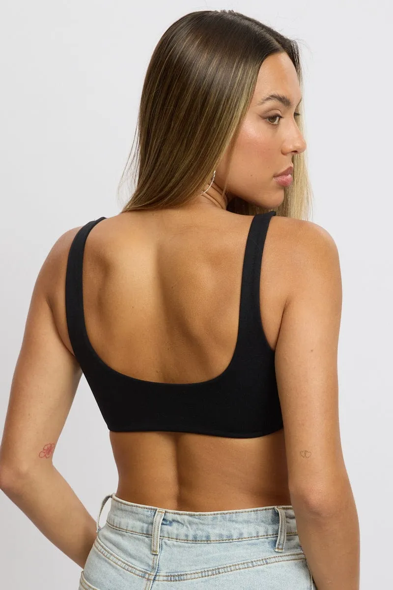 Black Bralette Seamless Cropped