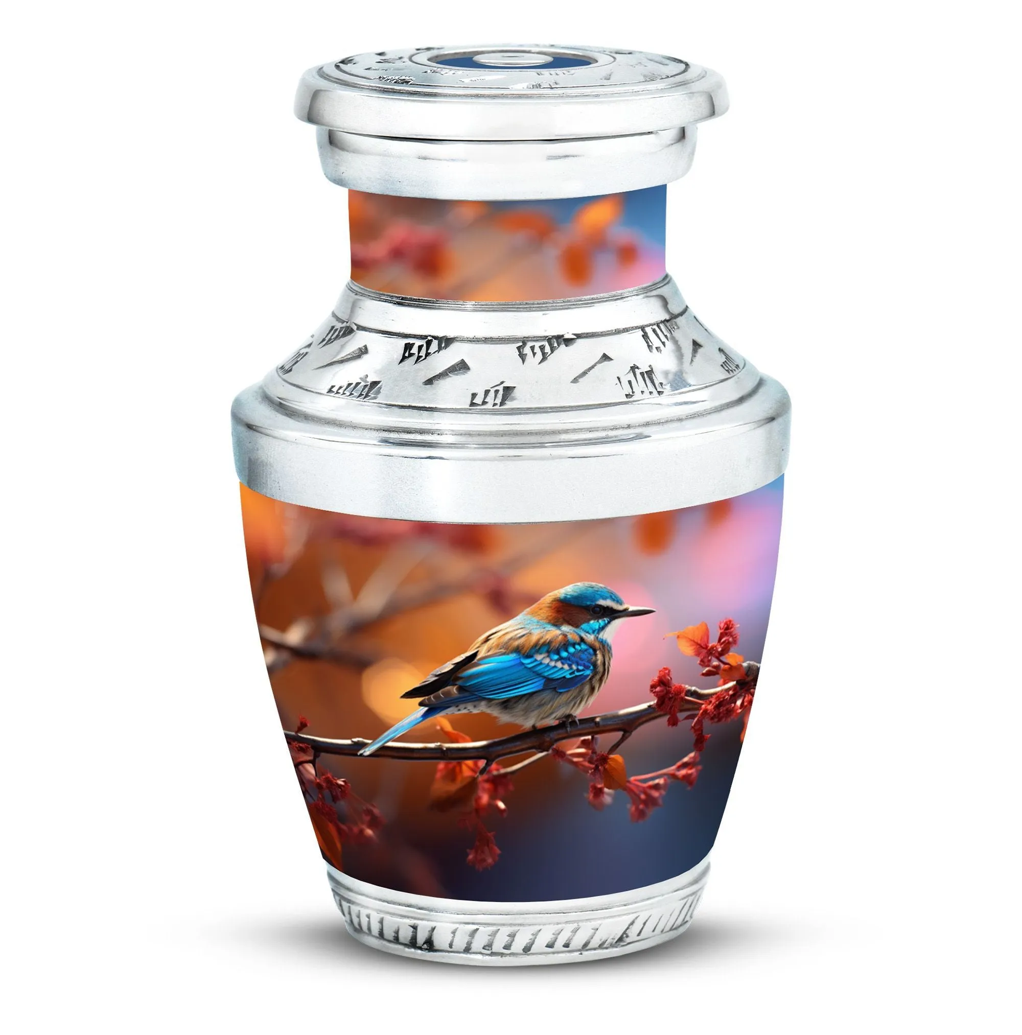 Blue Sparrow: Cherished Cremation Urn for Storing Cremated Ashes