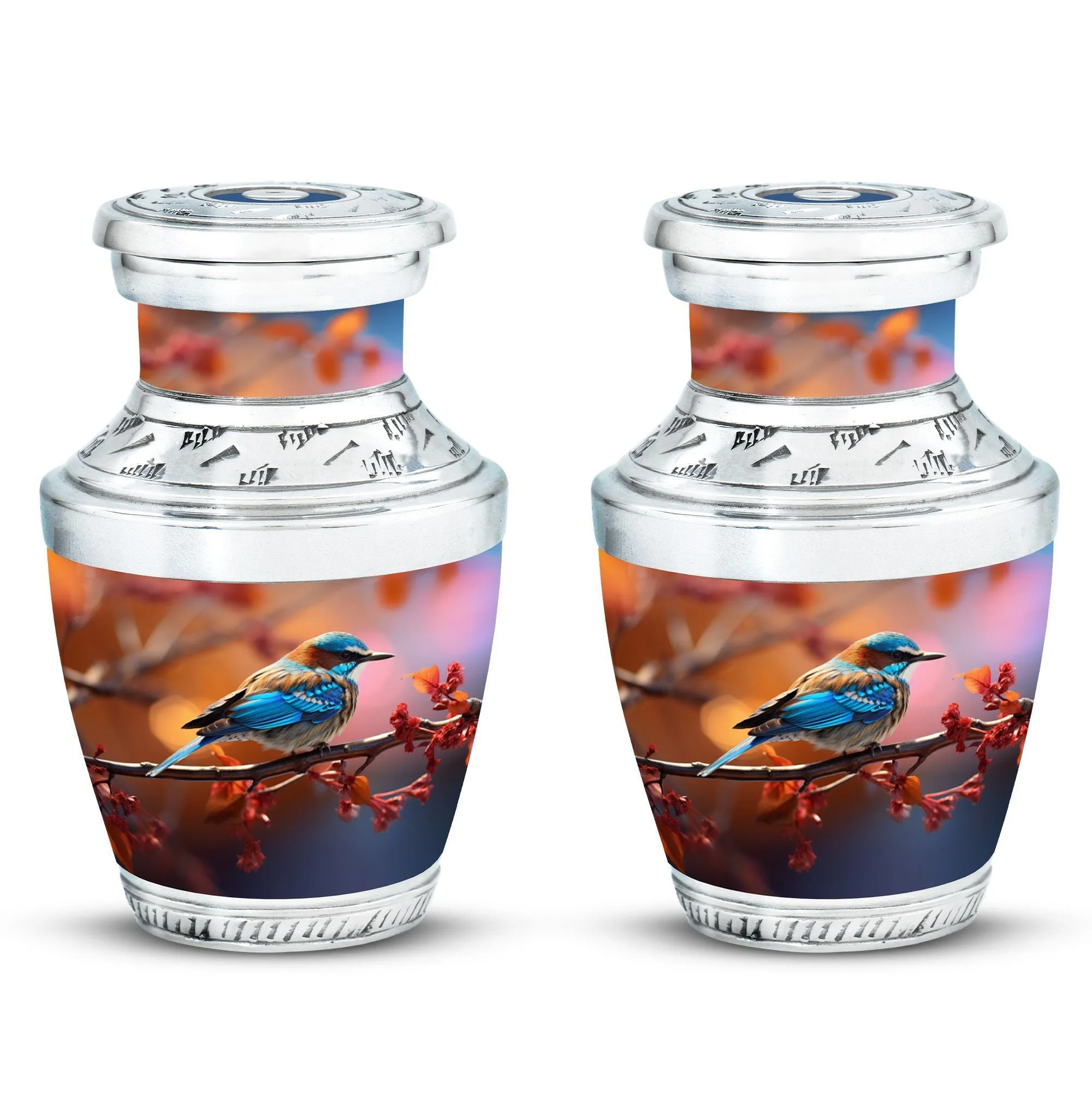 Blue Sparrow: Cherished Cremation Urn for Storing Cremated Ashes