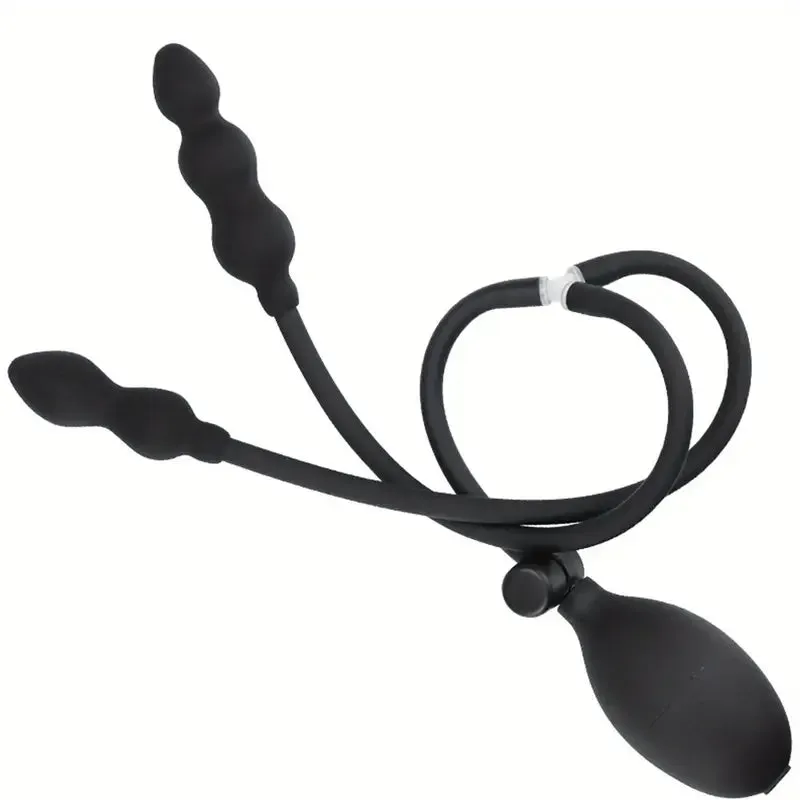 Body-Safe Silicone Inflatable Anal Plug With Quick Release Valve Butt Toy