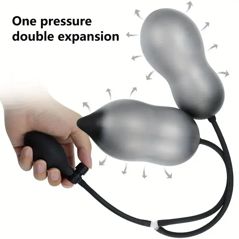 Body-Safe Silicone Inflatable Anal Plug With Quick Release Valve Butt Toy