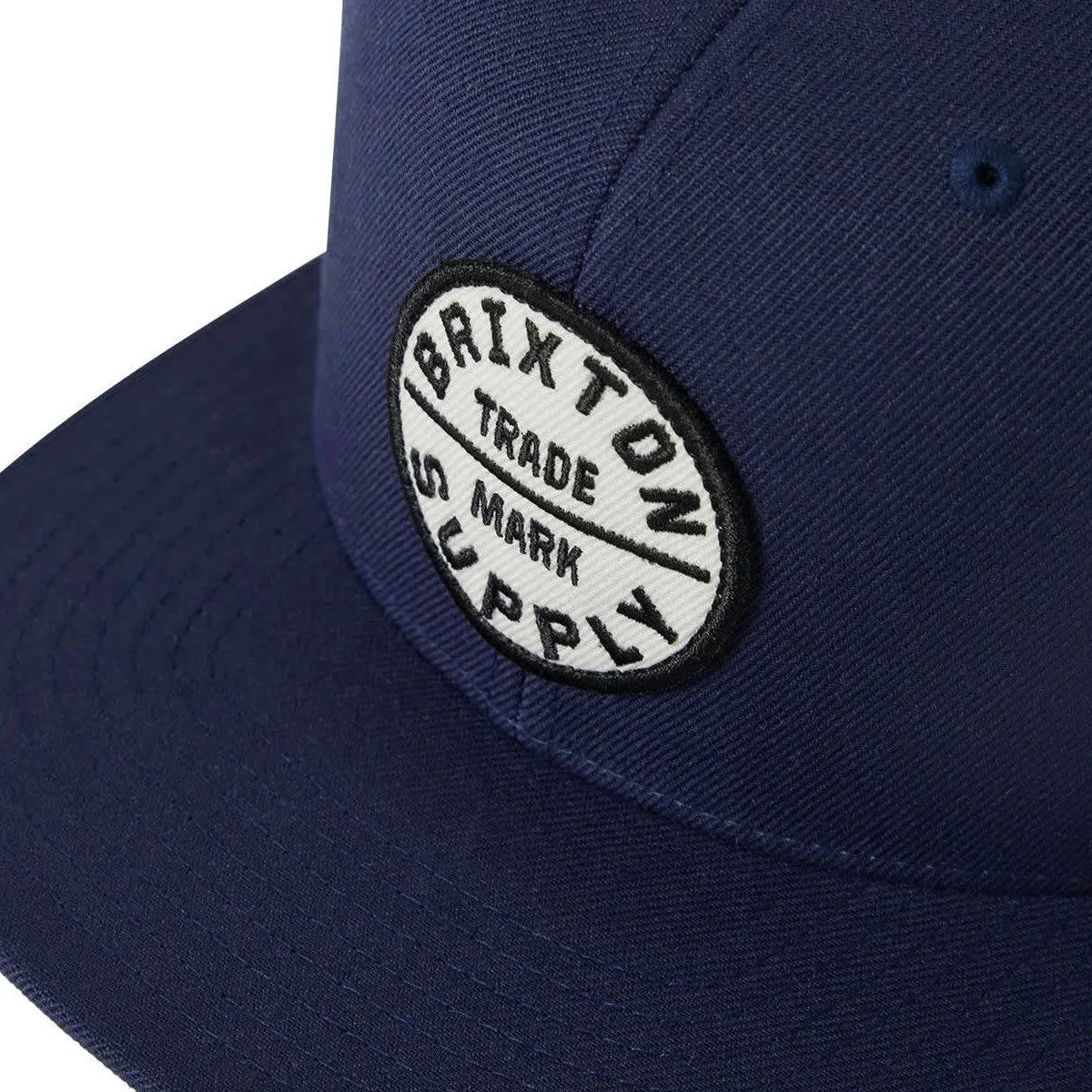 Brixton Oath III Snapback Hat - Washed Navy/White/Black