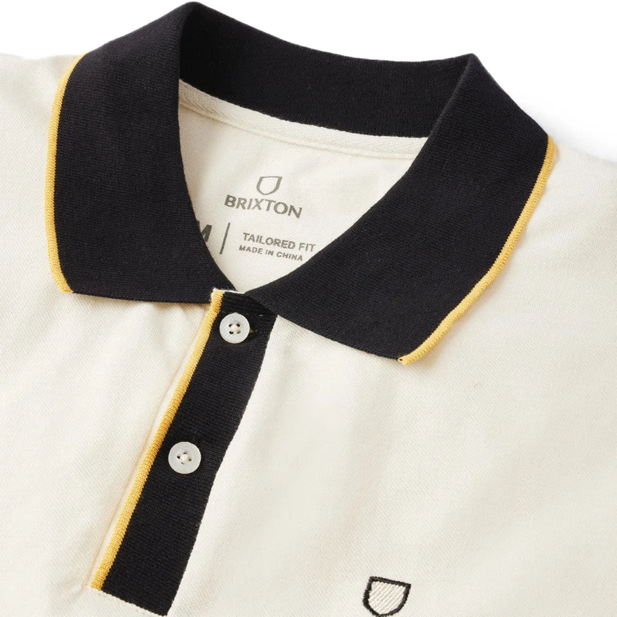 Brixton Proper Polo Shirt - Off White/Black