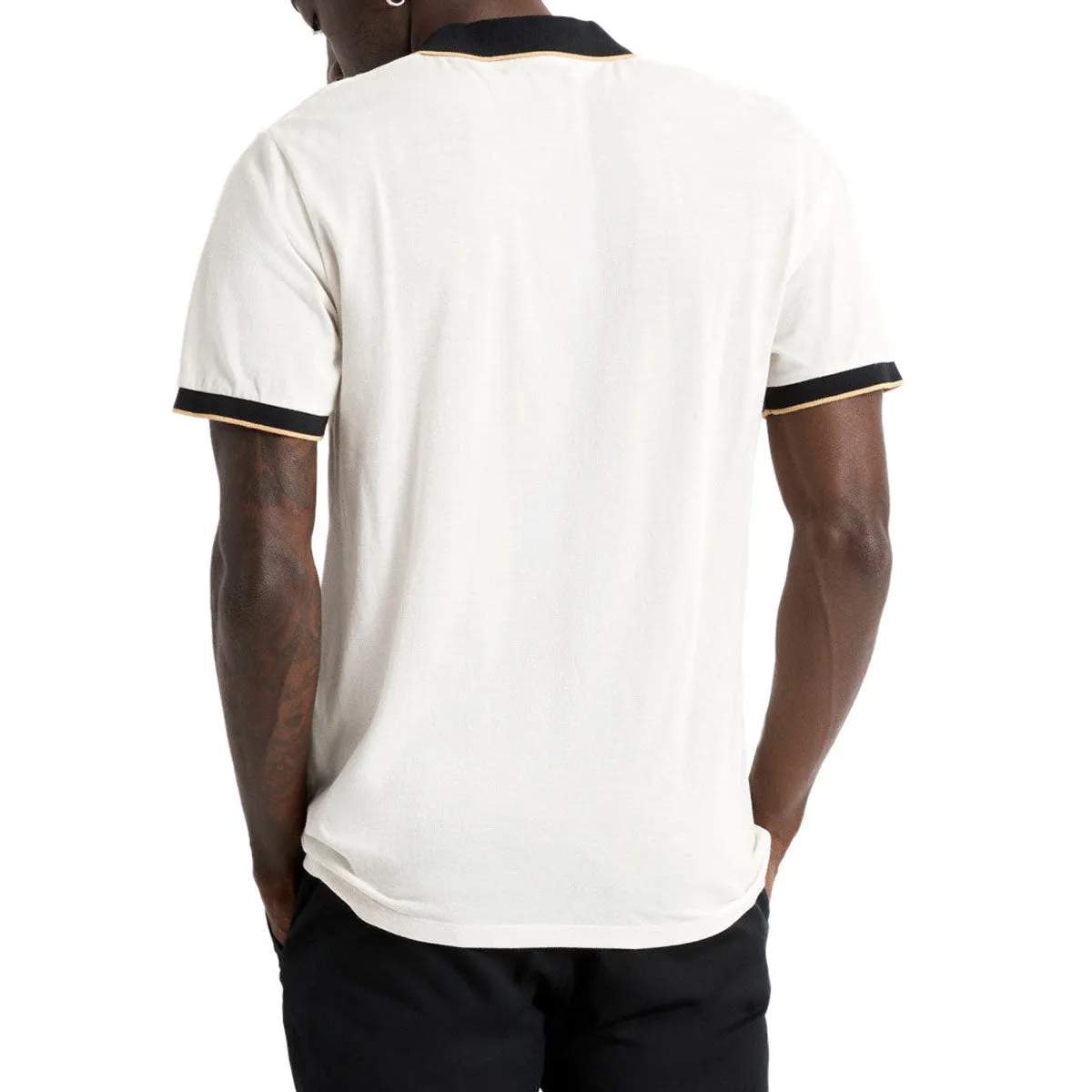 Brixton Proper Polo Shirt - Off White/Black