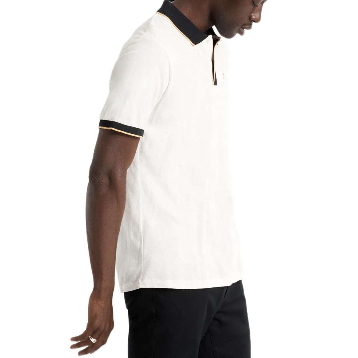 Brixton Proper Polo Shirt - Off White/Black