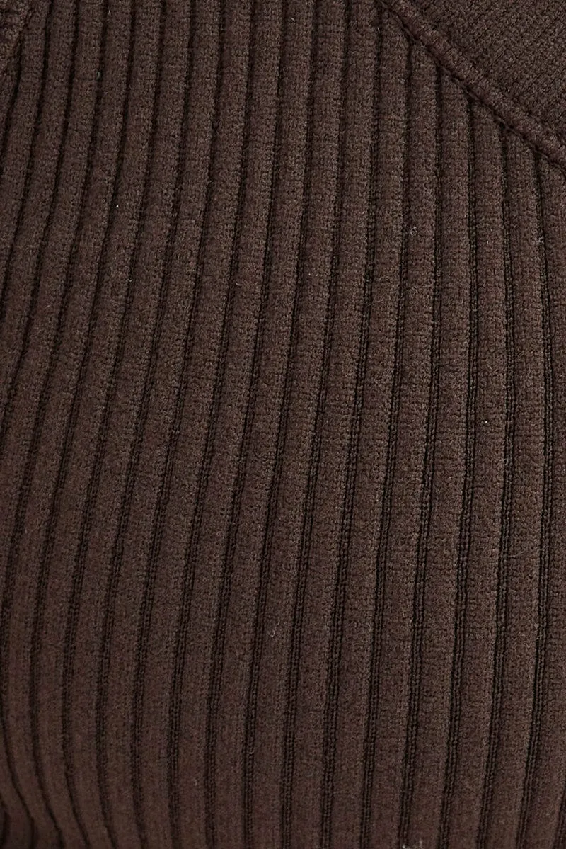Brown Bralette V Neck Seamless