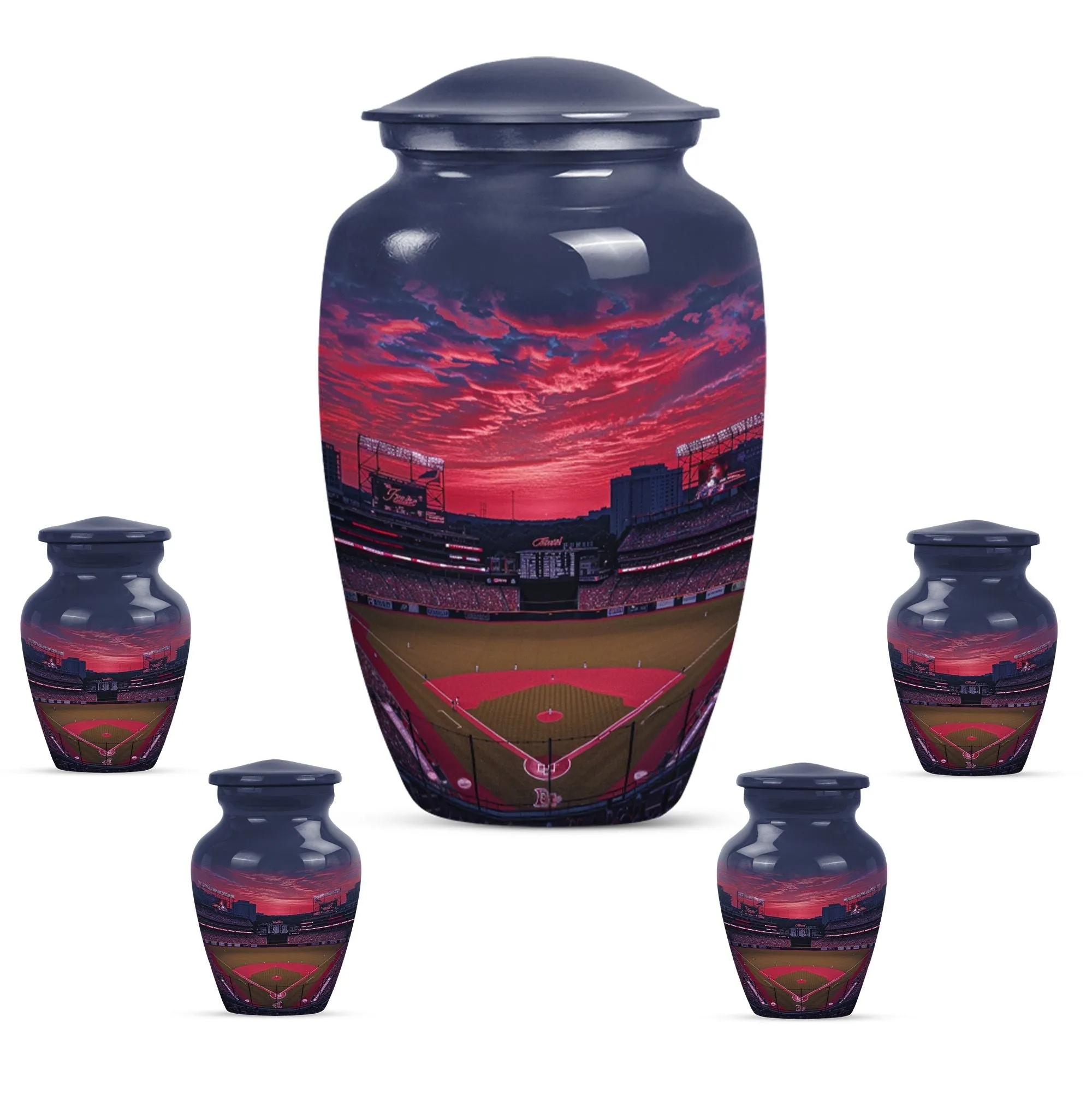 Butterfly Baseball Memorial Urn - Large Aluminium Funeral Urn