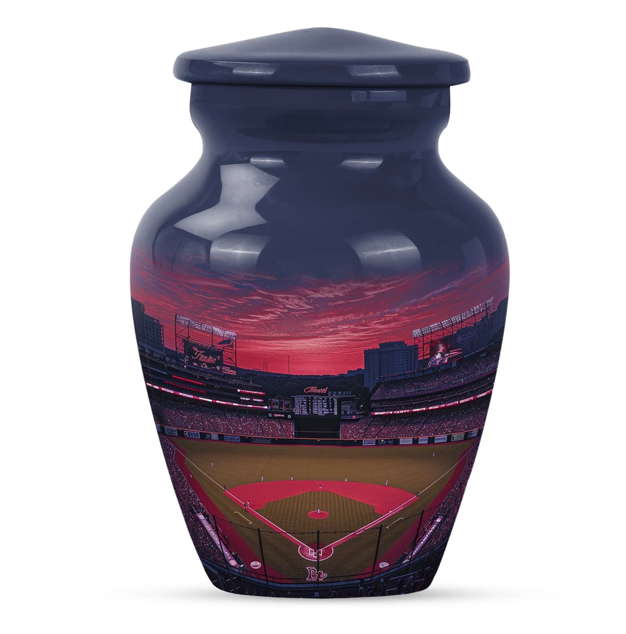 Butterfly Baseball Memorial Urn - Large Aluminium Funeral Urn