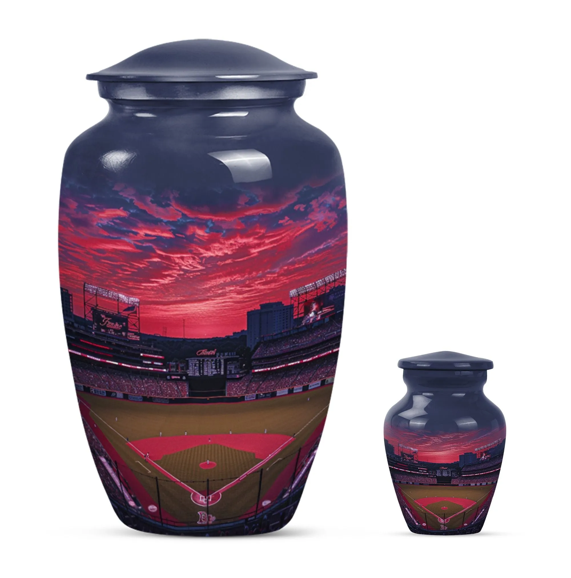 Butterfly Baseball Memorial Urn - Large Aluminium Funeral Urn