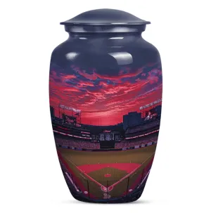 Butterfly Baseball Memorial Urn - Large Aluminium Funeral Urn