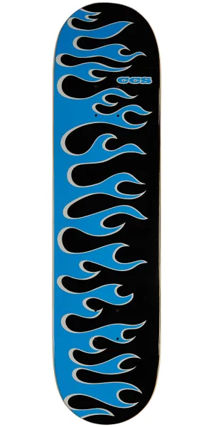 CCS Flames Skateboard Deck - Black/Blue - 8.00"