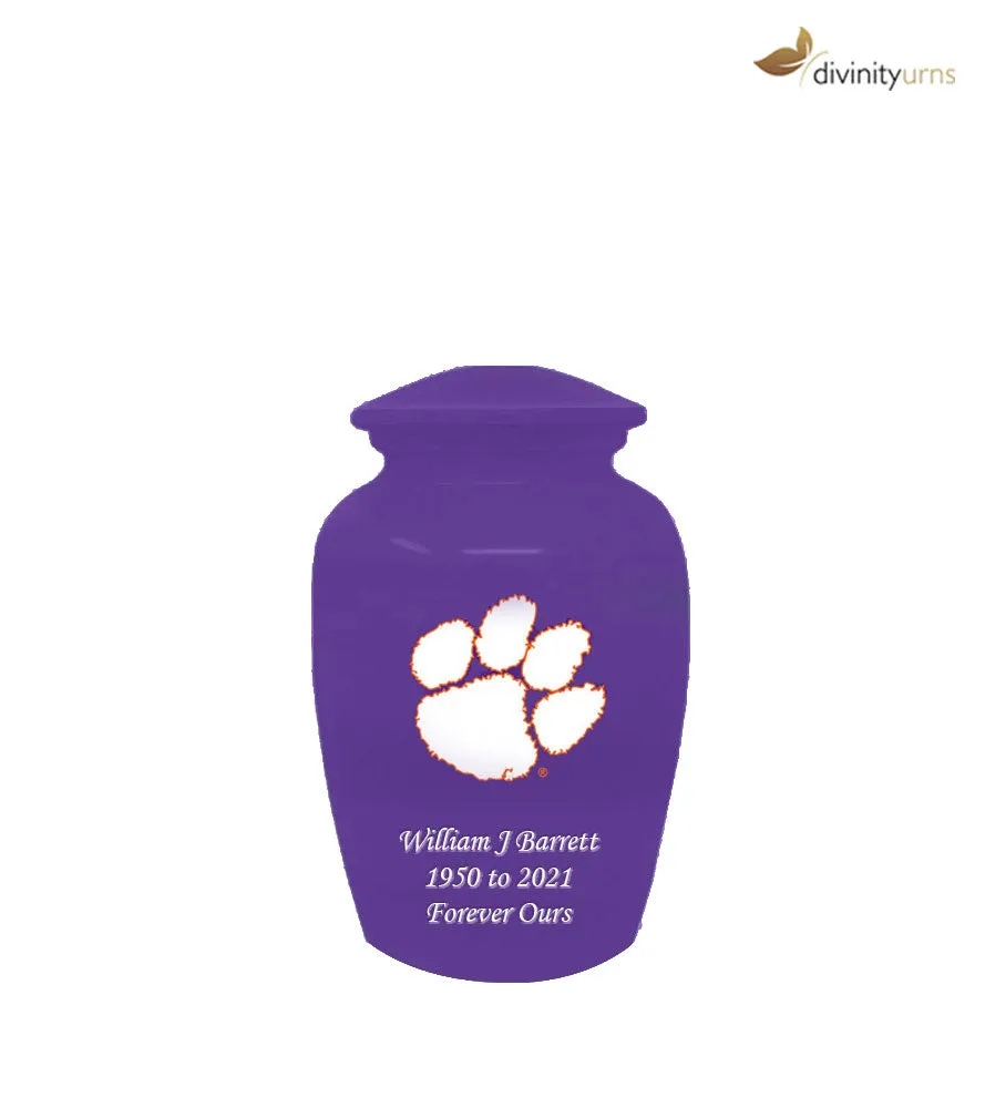 Clemson University Tigers Purple Memorial Cremation Urn