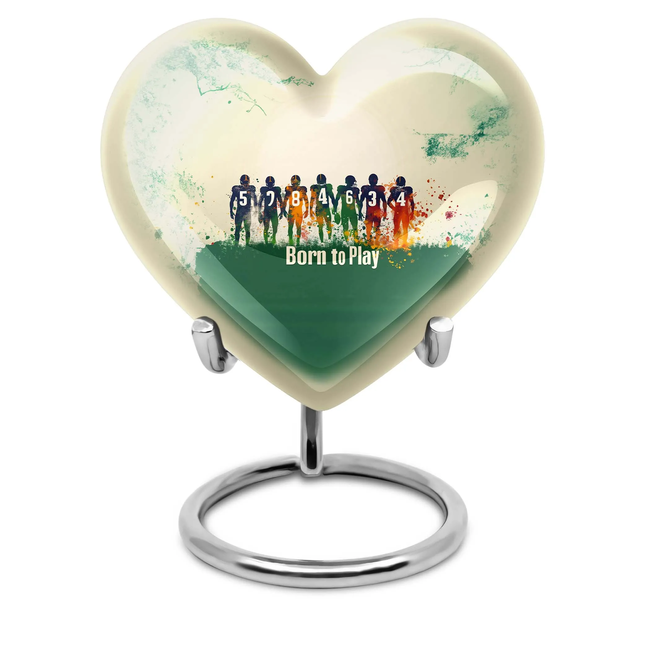 Commemoration - Football Heart Cremation Urn for Human Ashes