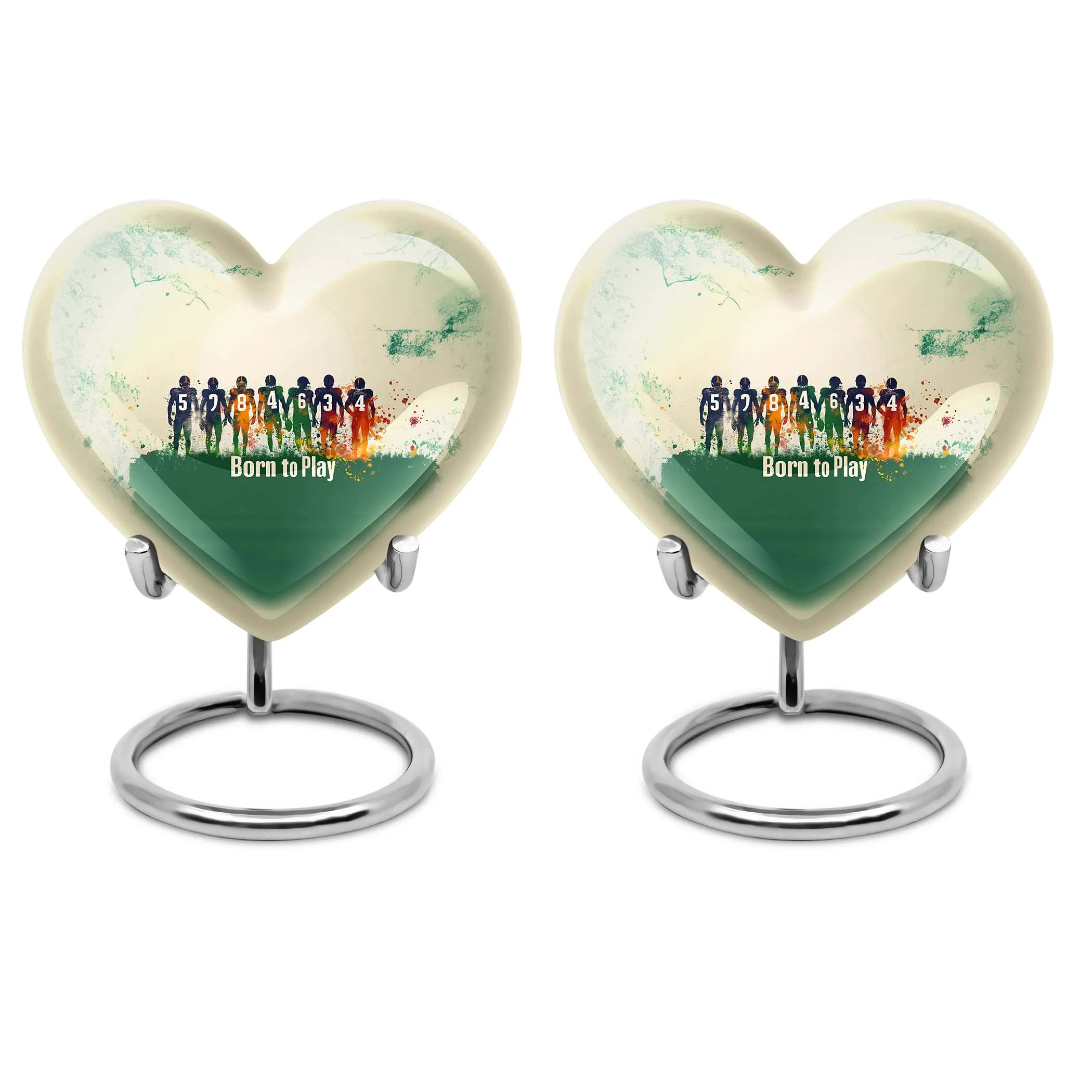 Commemoration - Football Heart Cremation Urn for Human Ashes