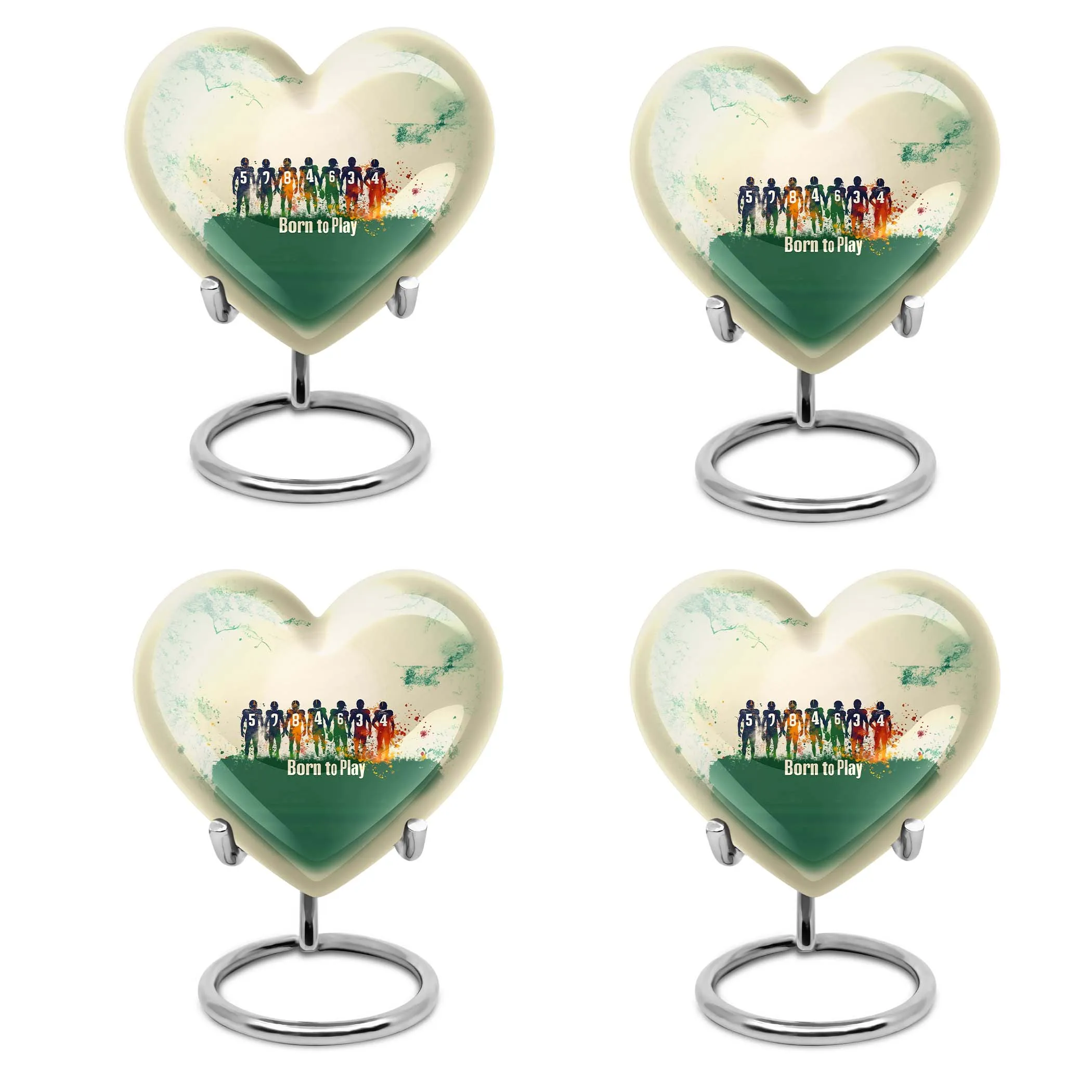 Commemoration - Football Heart Cremation Urn for Human Ashes