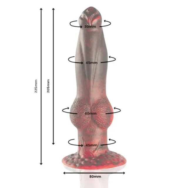 Dildo EPIC CYBERSILICOCK Prometheus Titan. cu functie de penetrare automata. control prin telecomanda. 22.5 cm. rosu si negru