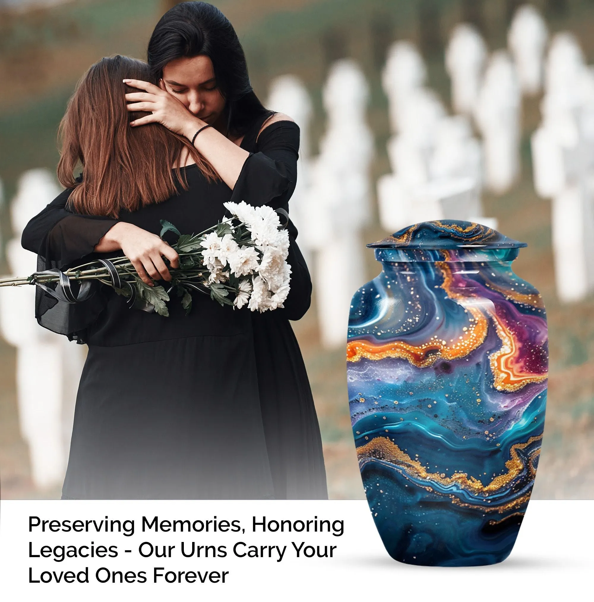 Eternal Embrace Abstract Urn - Timeless Memorial Tribute
