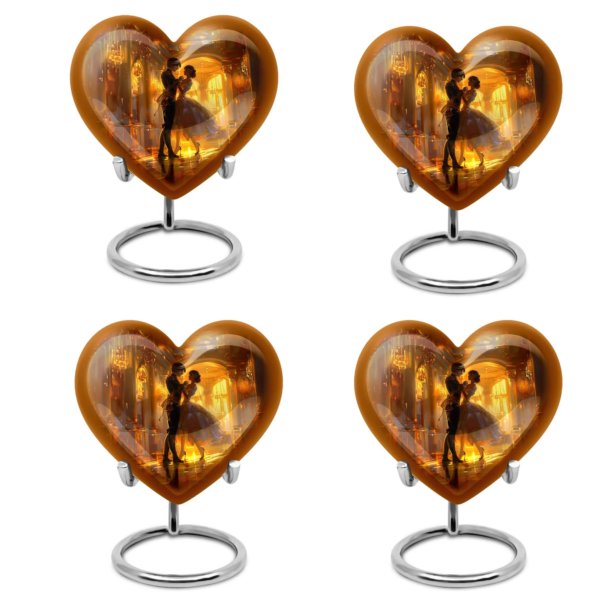 Eternal Harmony - Dancing Urn, Abstract Heart Design Cremation Souvenir in Aluminium