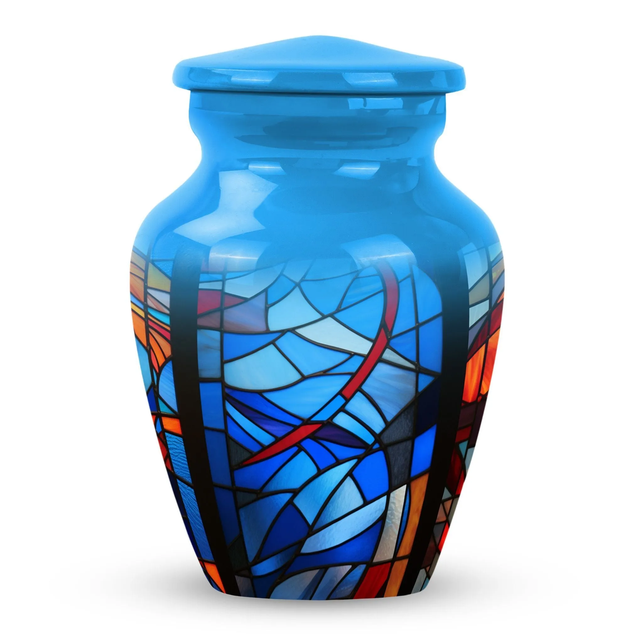 Eternal Harmony Stained Glass Memorial Urn Designed with Elegance