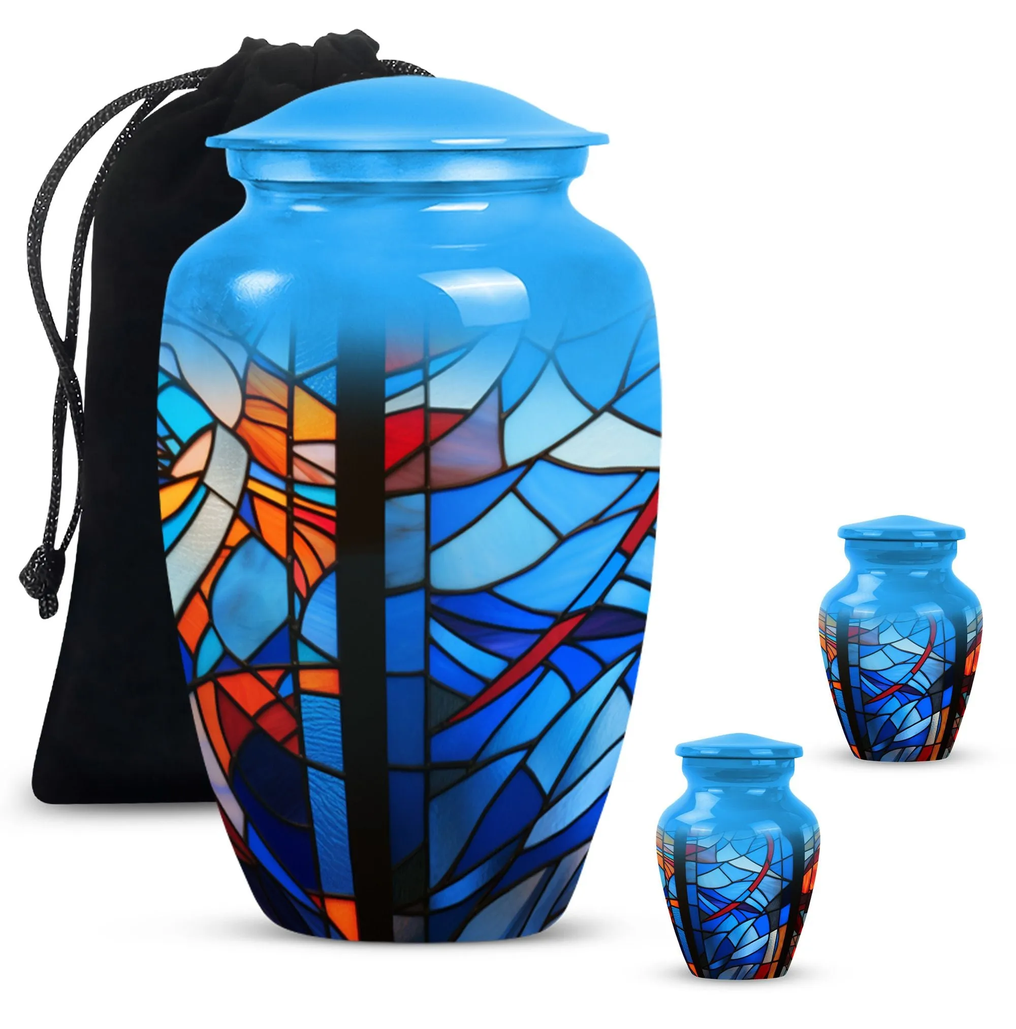 Eternal Harmony Stained Glass Memorial Urn Designed with Elegance