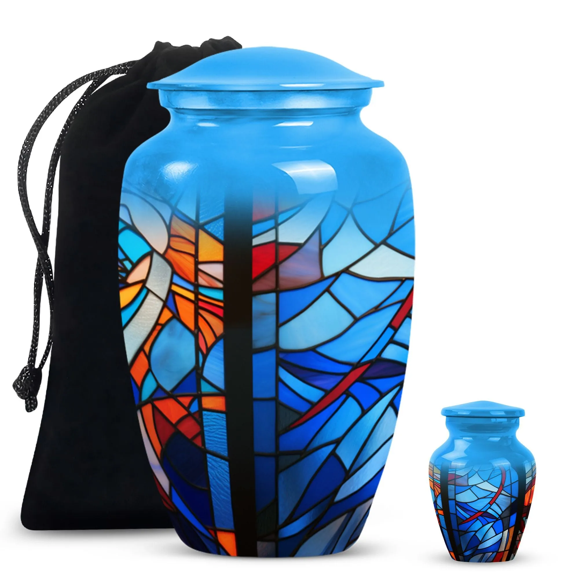 Eternal Harmony Stained Glass Memorial Urn Designed with Elegance