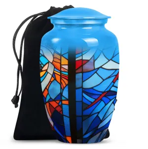 Eternal Harmony Stained Glass Memorial Urn Designed with Elegance