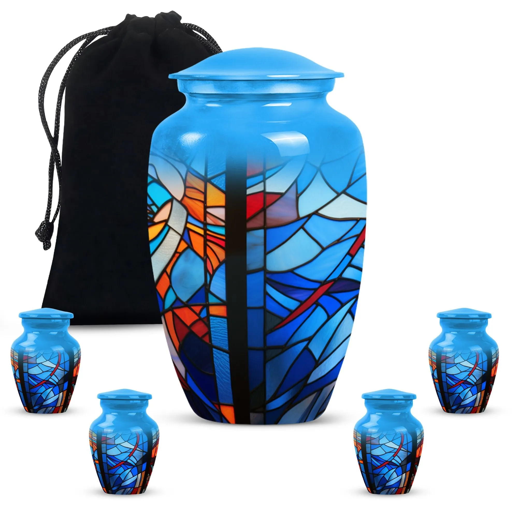 Eternal Harmony Stained Glass Memorial Urn Designed with Elegance