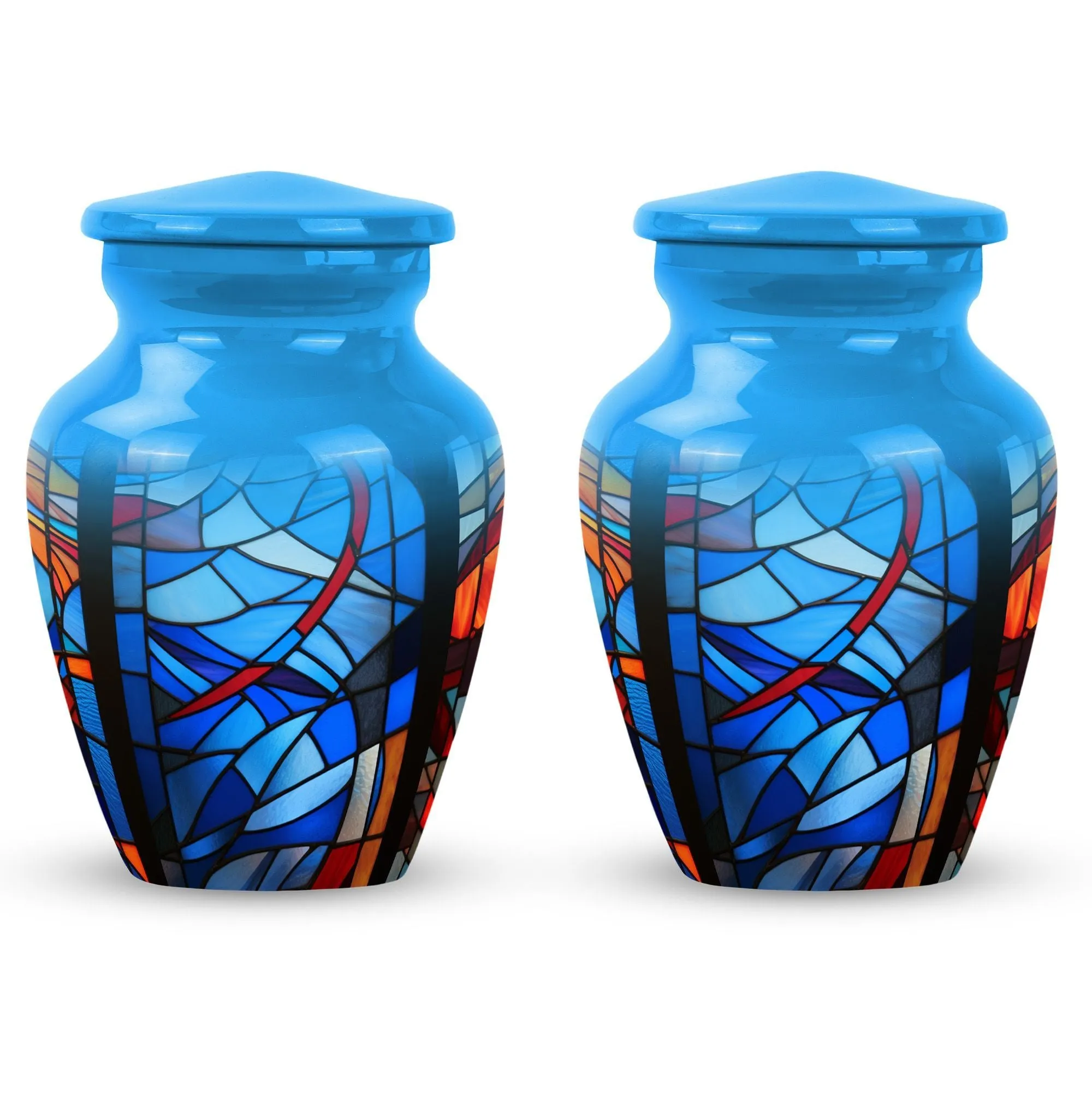 Eternal Harmony Stained Glass Memorial Urn Designed with Elegance