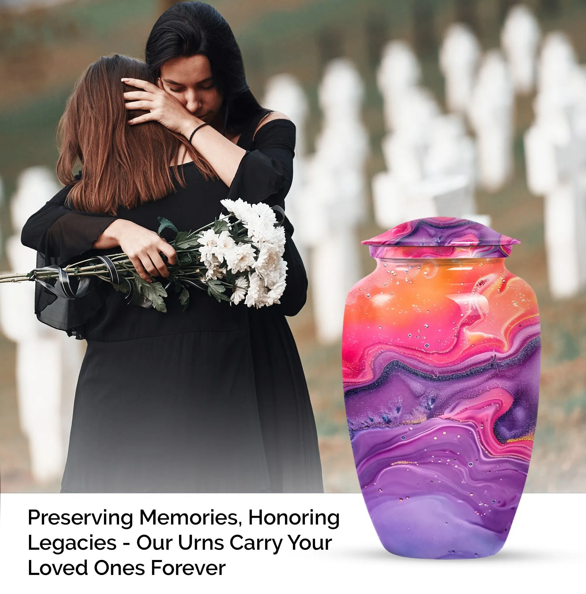 Eternal Rest Abstract Urn - Large Capacity Memorial Tribute