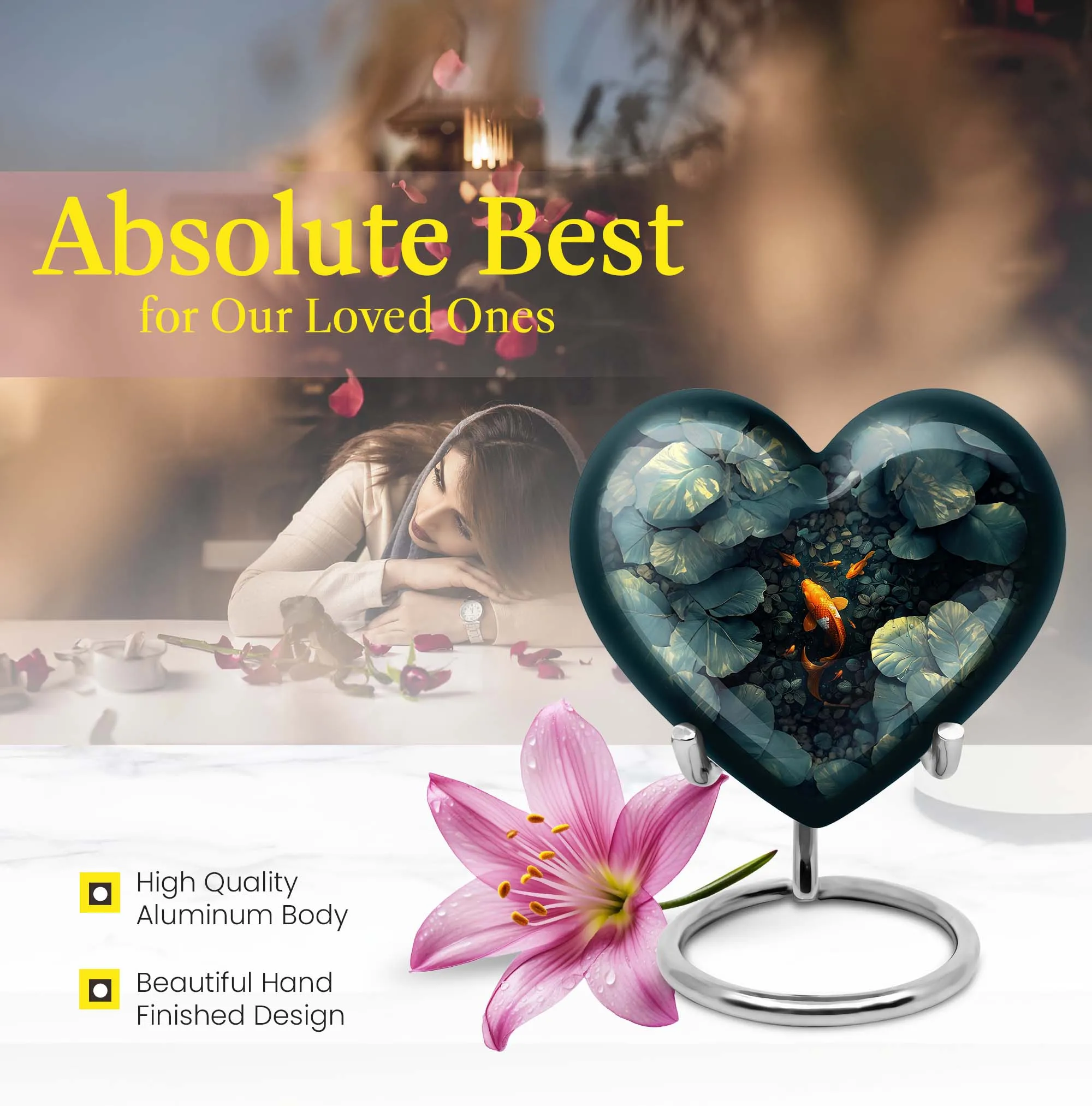 Everlasting Memory: Gold Fish Large Memorial Urn