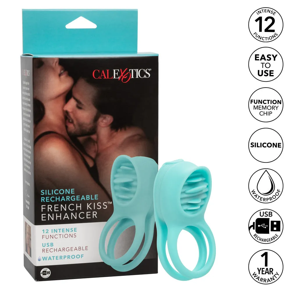 Flickering French Kiss Vibrating Clitoral Cock & Ball Ring