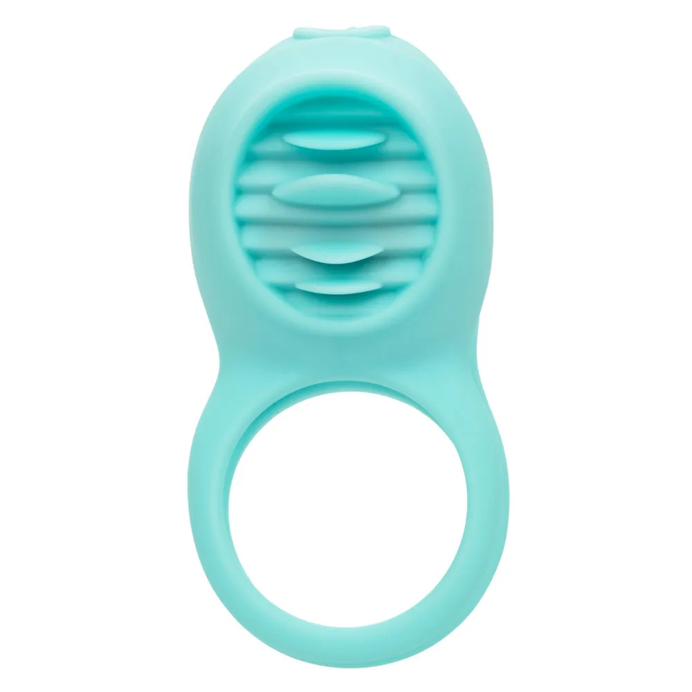 Flickering French Kiss Vibrating Clitoral Cock & Ball Ring