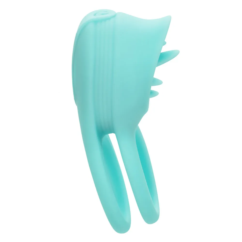Flickering French Kiss Vibrating Clitoral Cock & Ball Ring