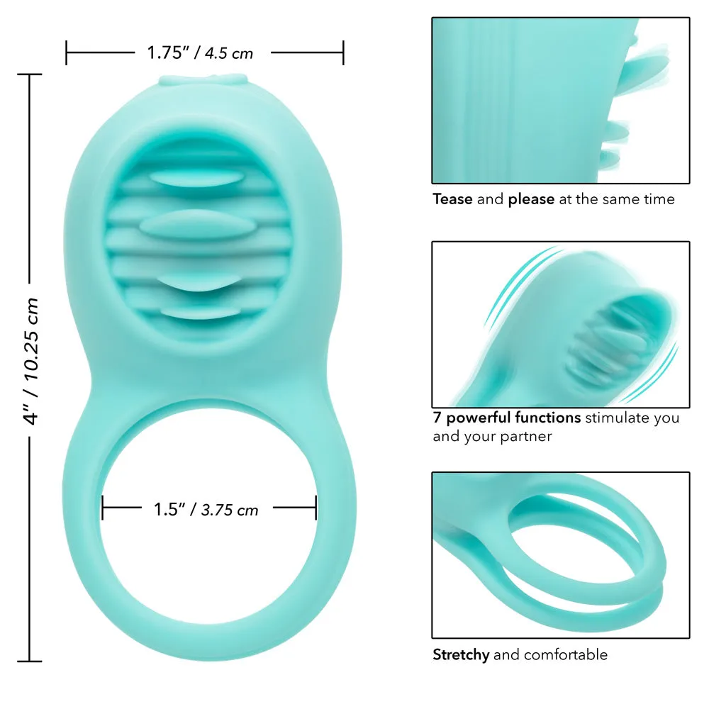 Flickering French Kiss Vibrating Clitoral Cock & Ball Ring