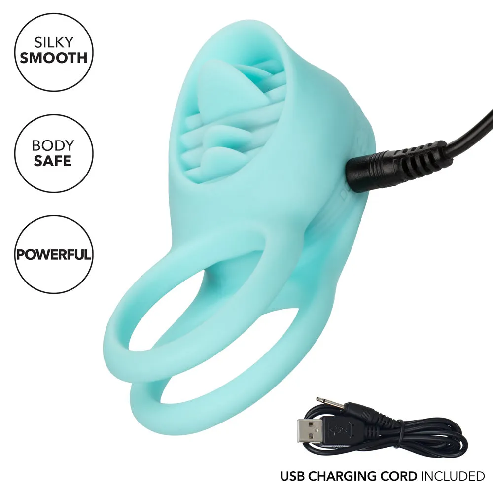 Flickering French Kiss Vibrating Clitoral Cock & Ball Ring