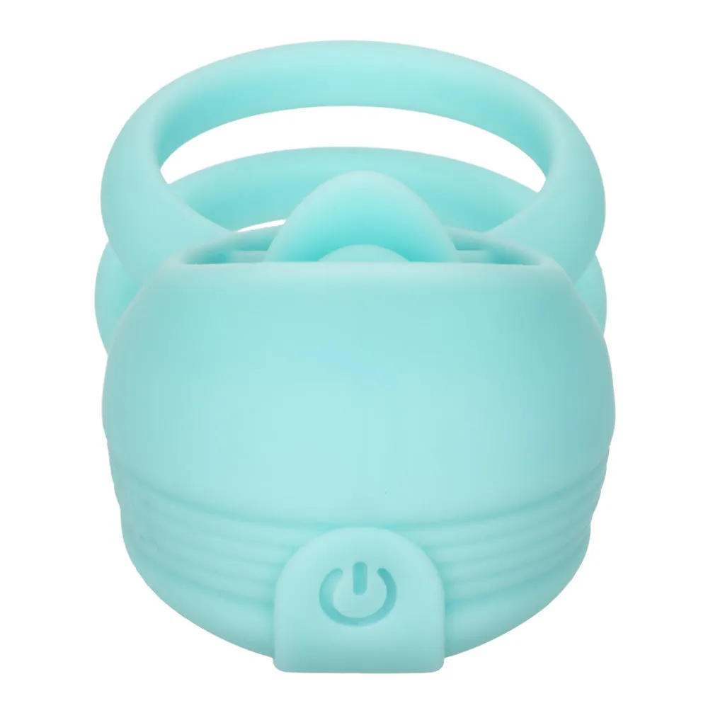 Flickering French Kiss Vibrating Clitoral Cock & Ball Ring